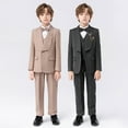 thumbnail image 4 of FLMEI Boy Suits 5 Piece Slim Fit Suit for Kids Toddler Boy Tuxedo Set Formal Set Wedding Ring Bearer Outfit for 1-14Y, 4 of 8
