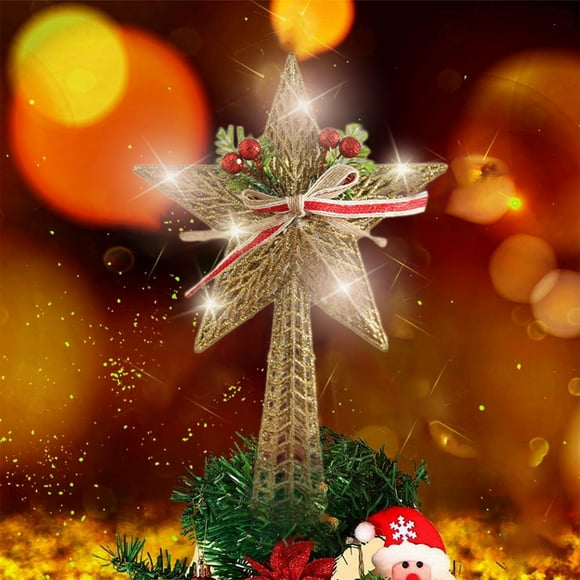 Ihhxbz Christmas Hollow Star Tree Topper Christmas Decoration Holiday Tree Top Shatterproof Hollow Star Decoration Holiday Christmas Tree Decoration