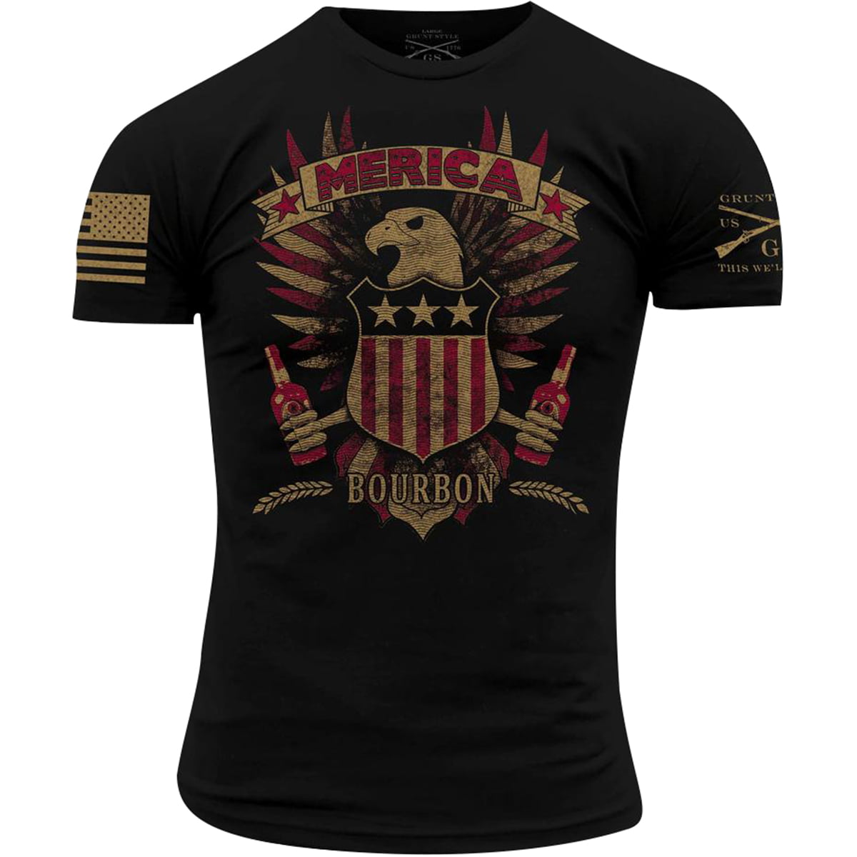 Grunt Style - Grunt Style Merica Bourbon Eagle T-Shirt - Black ...