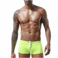 thumbnail image 2 of JDQJBZ Mens Swim Trunks Solid Color Quick Dry Drawstring Pockets Elastic Waist, 2 of 5