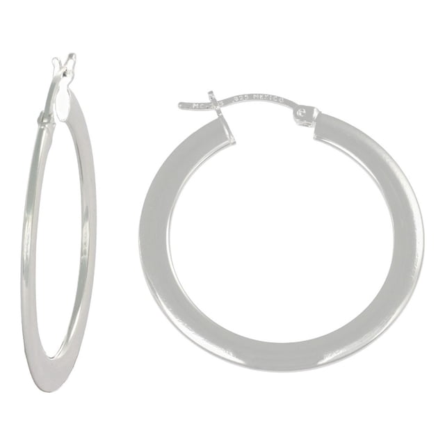 Arracada De Plata 925, Lisa 30 Mm plateado
