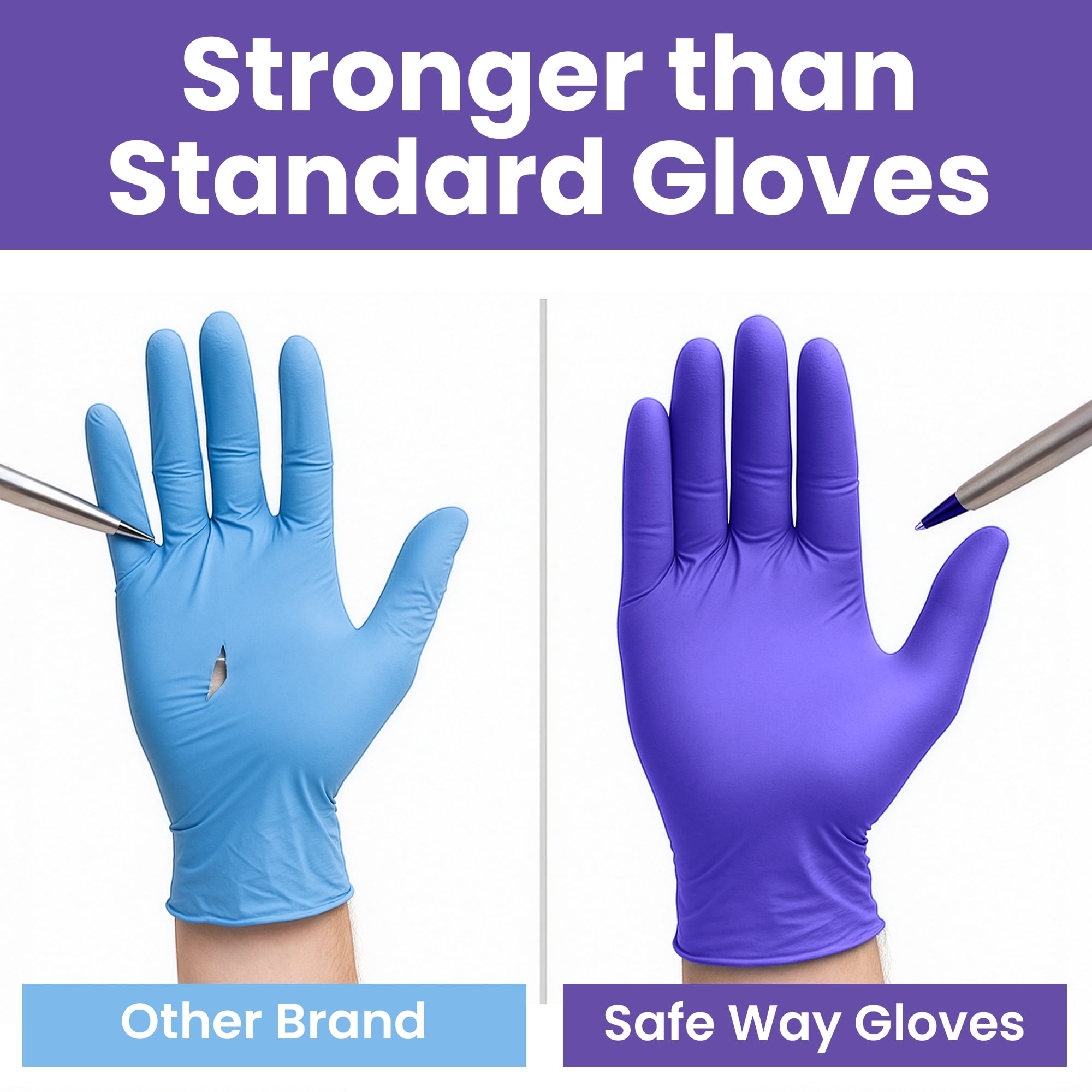 SAFEWAY USA Nitrile Gloves Disposable — Textured Fingertips, Non-Latex, Powder-Free and Multi-Purpose and Ambidextrous Design for House Cleaning, Food Prep, Esthetician and More —(200 pcs, 2X-Large)