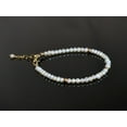 thumbnail image 3 of Fresh Water Pearl 3.5mm Rondelle Shape Smooth Cut Beads 7 inch Adjustable Silver Plated Clasp Bracelet for men, women, unisex. Link Chain Stacking Bracelet.|LINK_02955, 3 of 4