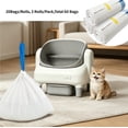 thumbnail image 3 of Drawstring Cat Litter Box Liners, Heavy Duty Replacement Bags for Automatic Self-Cleaning Litter Boxes, 60 Count, 26.4 x 12 Inch, Leakproof Tear Resistant, 3 of 6