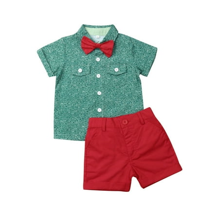

Suanret Toddler Baby Boy Short Sleeve Button Down Shirt Shorts Set 2T 3T 4T 5T 6T Outfits Summer Clothes Green 2-3 Years