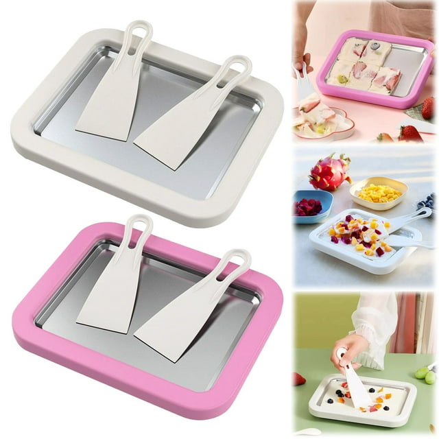 Home Yogurt Stir Fryer Summer Children's DIY Ice Stir Fry Plate Stainless Plug In