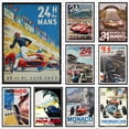 thumbnail image 2 of Lienzo decorativo con diseño de coches de carreras antiguos: 24 horas de Le Mans y Gran Premio de Mónaco para sala de estar, 2 of 5