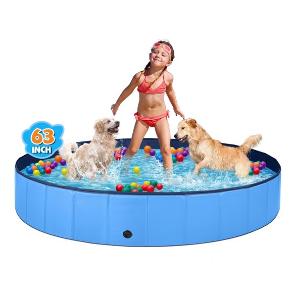 Piscina para perros grandes Jecoo, plegable, de plástico duro, portátil