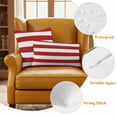 thumbnail image 5 of 2 Pack Outdoor Waterproof Throw Pillow Covers,Christmas Red White Striped Decorative Square Pillow Case Patio Pillowcases for Chair Couch Sofa 16x16in, 5 of 9