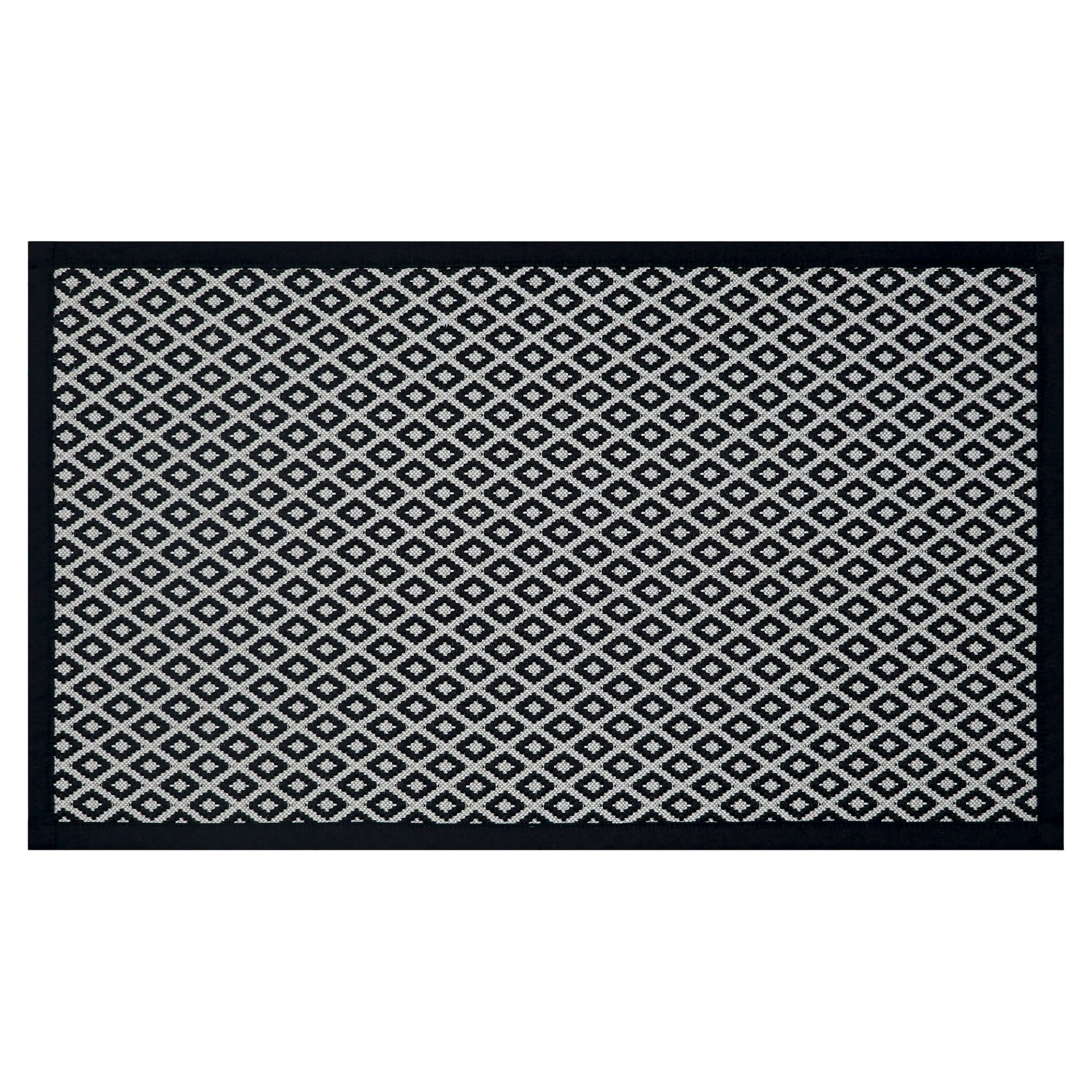 Better Homes & Gardens Black & White Diamond 20" x 34" Indoor Kitchen Rug - 65% Polypropylene, 35% Polyester