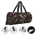 thumbnail image 5 of Fotbe Coffee Bean Pattern Foldable Sports Gym Bag with Wet Dry Pocket, Ultralight Travel Bag, Large Capacity Duffel Bag, Splash Proof Carry on Bag, Overnight Bag, Weekender Bag, 5 of 8