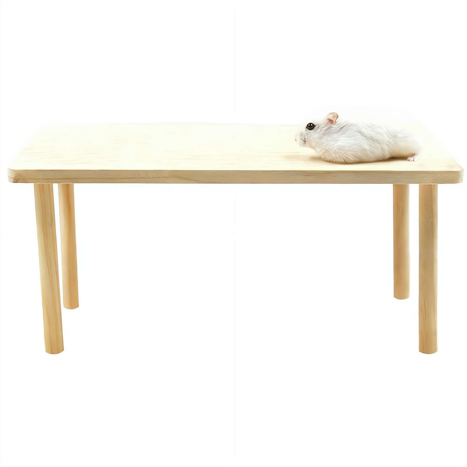 Natural Wooden Hamster Platform,Hamster Play Wooden Platform, Small Animal Resting Area and Cage Accessory for Hamsters, Gerbils, Squirrel Small Pets