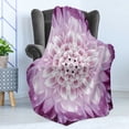 thumbnail image 4 of Flower Soft Flannel Fleece Throw Blanket, Close-up Image of a Chrysanthemum Blossom Fresh Spring Gardening Plant, Cozy Plush for Indoor and Outdoor Use, 50" x 60", Violet and Pale Lilac, by Ambesonne, 4 of 5