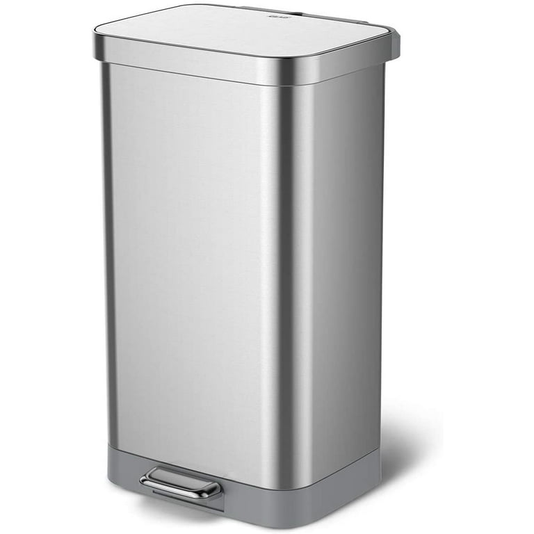 Glad Stainless Steel Step Trash Can with Clorox Odor Protection, Large  Metal Kitchen Garbage Bin with Soft Close Lid, Foot Pedal and Waste Bag  Roll Holder, 20 Gallon, Stainless