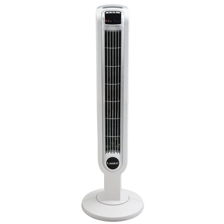 Lasko 3-Speed Remote Controlled Oscillating Tower Fan, White, 2510