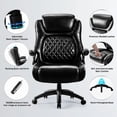 thumbnail image 2 of Big and Tall Office Chair, 130°Adjustable Lumbar Support Heavy Duty, Metal Base Quiet Rubber Wheels High Back, Large Executive Computer Desk Swivel Chair, Ergonomic Design for Back Pain, 2 of 7