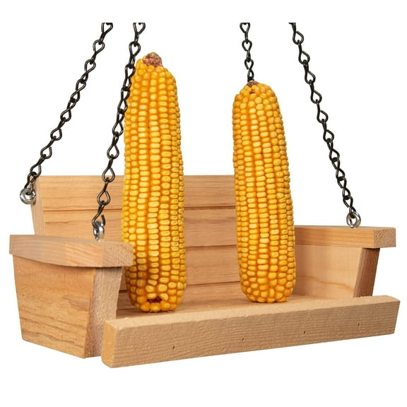 JCs Wildlife Cedar Squirrel Feeder Swing Made in the USA, Wood, Brown