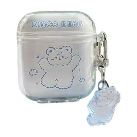

HLJHKJWM Cute Animal Theme Adorable Cartoon Bear Pattern Wireless Earphones Protection Cover for Airpods 1/2/3 Pro - Transparent Design for a Unique Look - Complete Shell Protection - Pac