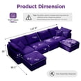thumbnail image 2 of YVDNHP 137.5" Oversized Modular L-Shaped Sofa with Deep Seat, Soft Chenille Fabric, No Assembly Required, Purple, 2 of 8