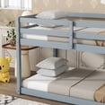 thumbnail image 5 of Tulib Low Bunk Bed Twin Over Twin, Bed Frame with Ladder, Safety Guardrails & Reinforced Slats, for Bedroom & Dorm, Gray, 5 of 7