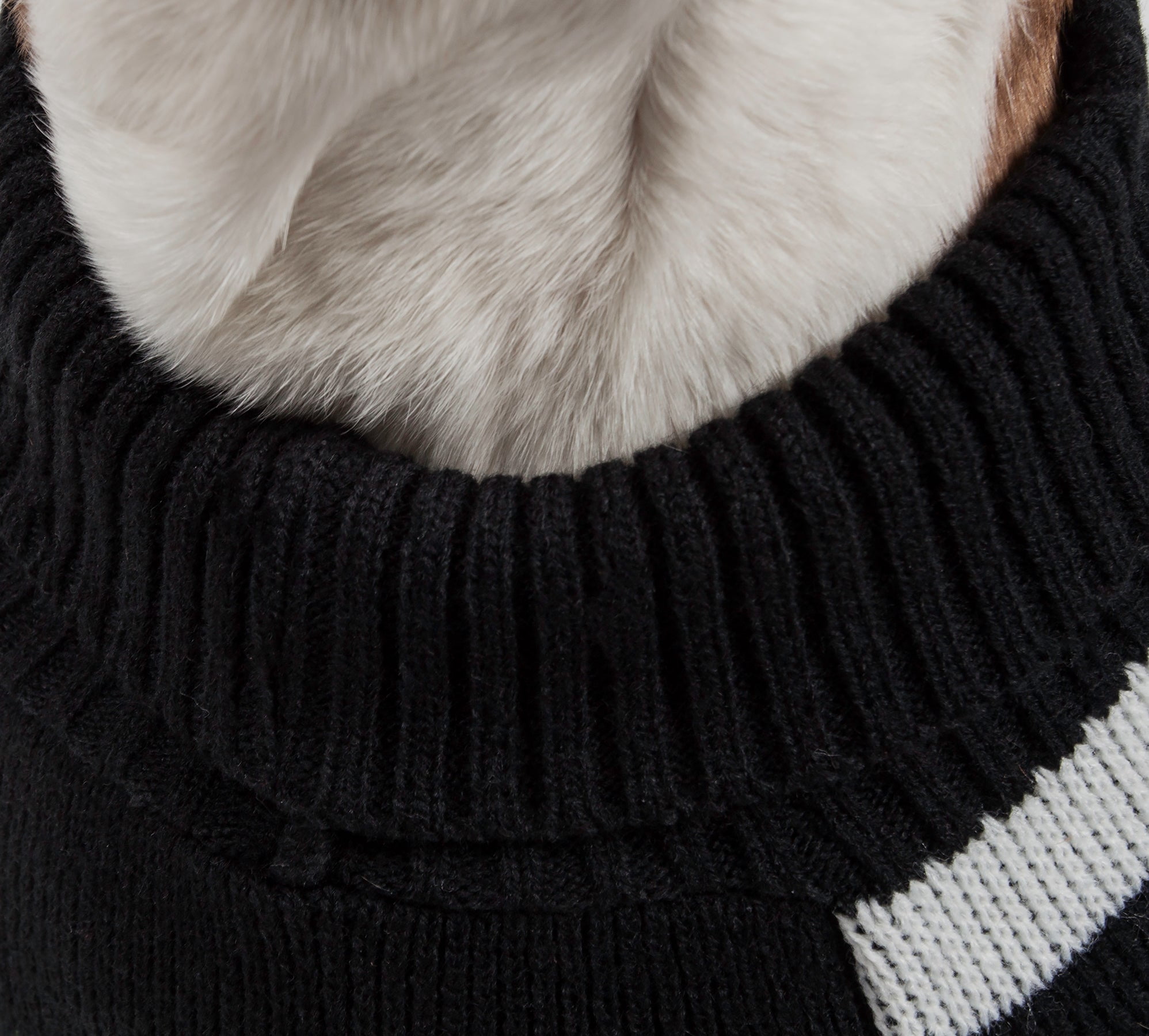 Pet Life ® Dog Patterned Fashion Striped Ribbed Turtle Neck Dog Sweater