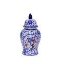 thumbnail image 1 of Sagebrook Home BLUE/WHITE BIRD TEMPLE JAR 17", 1 of 1