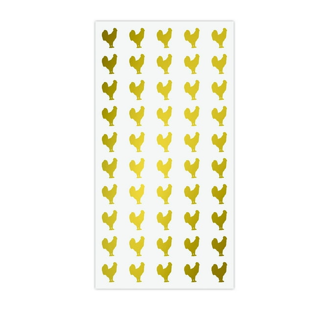 50 Wedding Meal Stickers - Place Card Stickers - Meal Stickers - Place Card Menu Choices - Meal Choice Wedding - Wedding Meal Stickers (Gold, Chicken)
