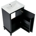 thumbnail image 3 of 20" Bathroom Vanity With Ceramic Basin, Black Finish, Ample Storage, Soft Close Door Mechanism 20*14.5*33.3 Basin - Construction, 3 of 7