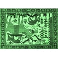 thumbnail image 1 of Ahgly Company Indoor Rectangle Animal Emerald Green Traditional Area Rugs, 7' x 9', 1 of 4