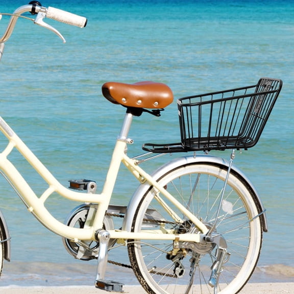 Rear Storage Basket Metal without Lid Strengthened Frame Anti Rust Coating Durable Cargo Basket Accessories for Pet