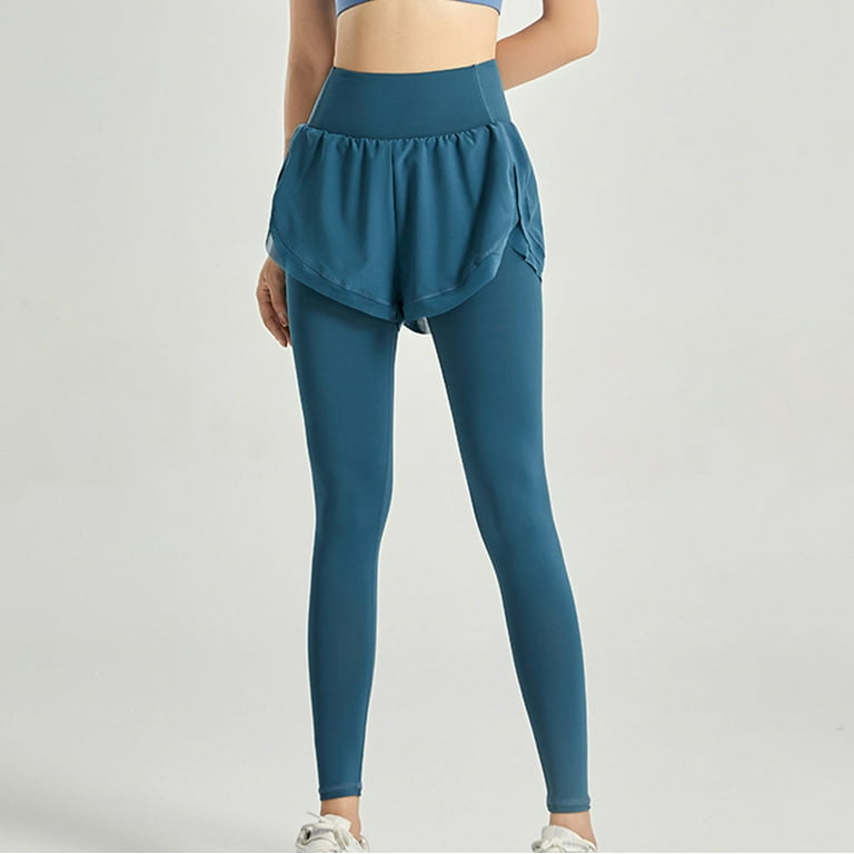 Women\'s Yoga Skirted Leggings Capris Skorts Tennis Golf Full Length Pants  Workout Fitness Sportwear