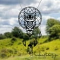thumbnail image 4 of Handmadetneonsign Custom Metal Owl Dream Catcher Wind Chime, Personalized Metal Owl Garden Decor, 4 of 5