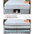 thumbnail image 7 of Turquoise Black Stripe Wrap Around Bed Skirts for King Bed 16" Drop,Bed Skirt with Adjustable Elastic Belt Dust Ruffle Bed Valance for Bedroom Hotel Modern Abstract Coarse Striped Bed Frame Cover, 7 of 7