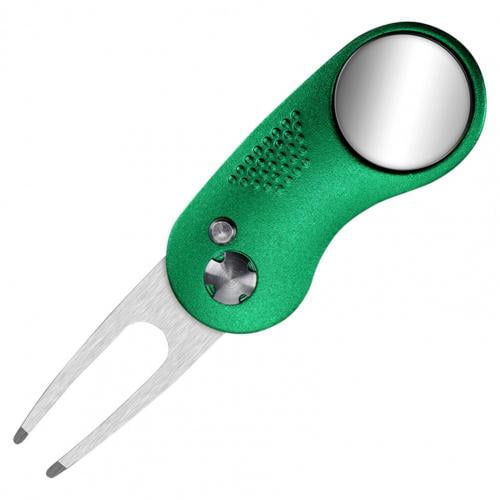 Foldable Golf Pitch Fork Golf High Precise Folding Mini Pitch Repair Tool Marker Pitch Cleaner Golf Pitchfork Golf Accessories green