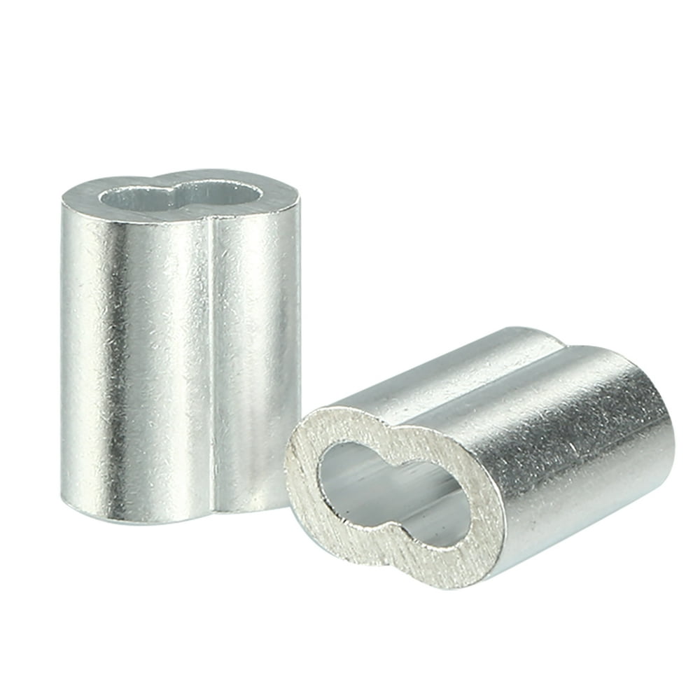 3mm 1/8inch Cable Wire Rope Aluminum Sleeves Clip Crimping Loop 100pcs