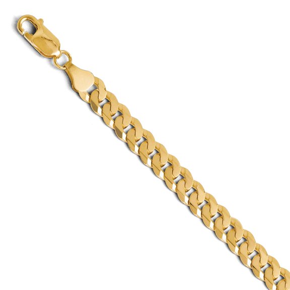 14K Yellow Gold bracelet Chain style Curb 8 in 6.75 mm