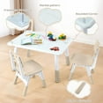 thumbnail image 4 of Toddler Table and 2 Chairs Set, Height Adjustable Kids Table and Chair Set, 31.5''L x 23.6''W, Marble Pattern & Graffiti Desktop, Children Multi-Activity Table for Home/Daycare/Classroom, 4 of 7