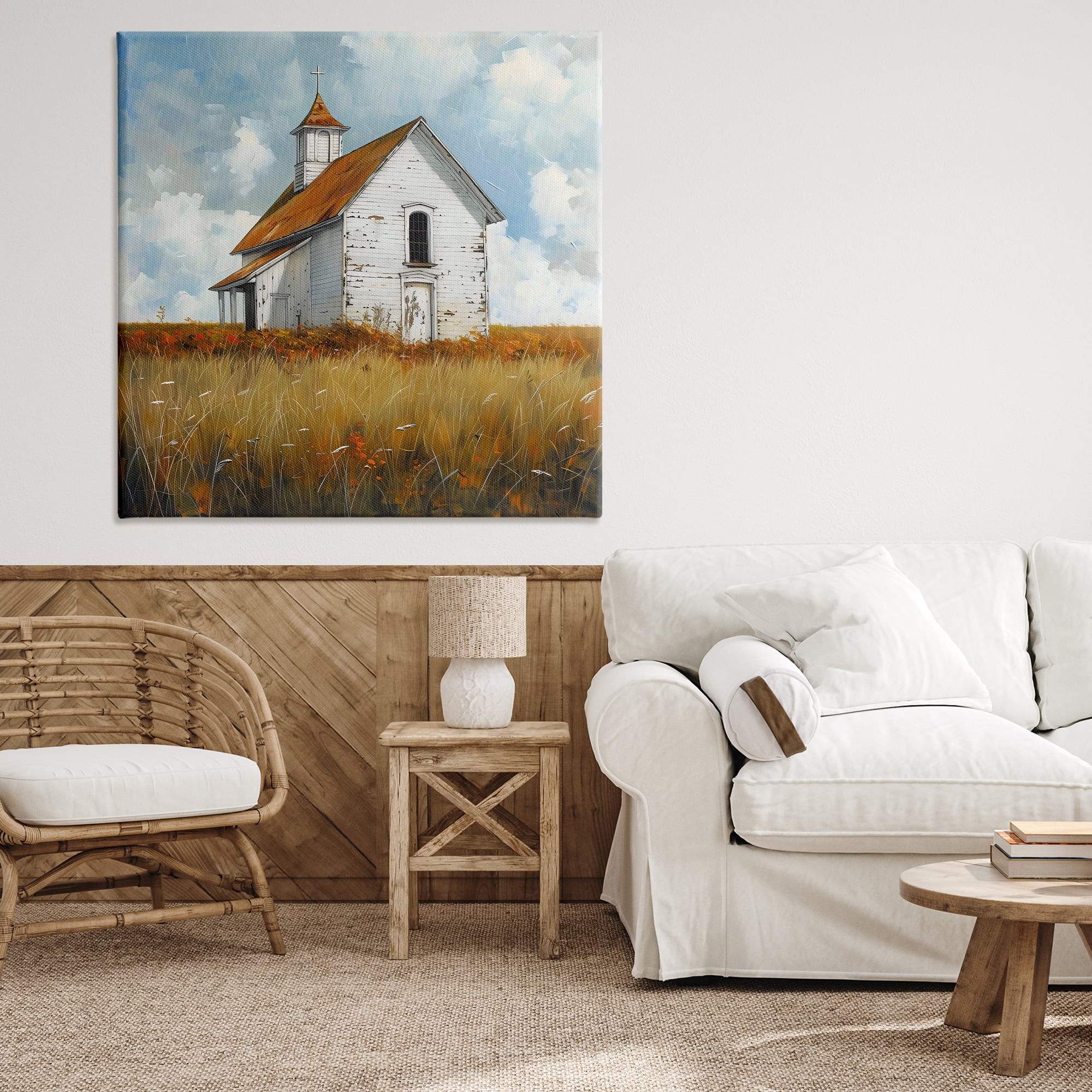 Stupell Industries Rustic Church in Field Canvas Wall Art, design by Creative Studio