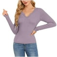 thumbnail image 2 of Women Early Fall Fashion Tops for Work In The Fall White 3/4 Sleeve Shirts Pack Sweatshirts Loose Fit, 2 of 4