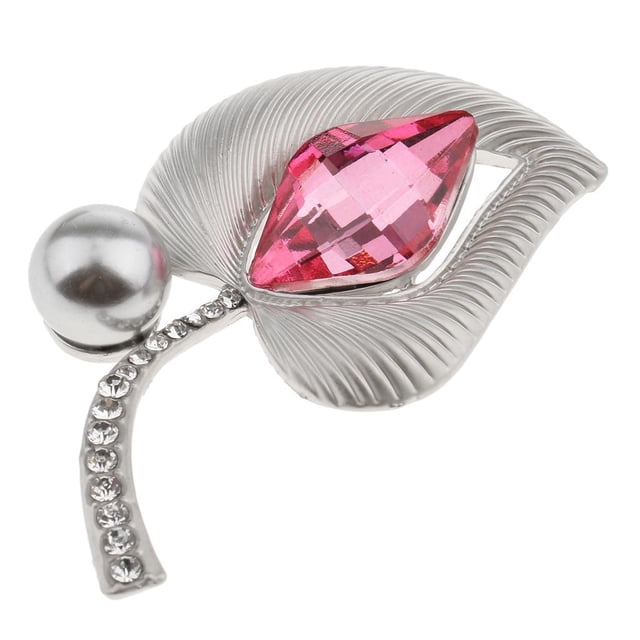 Broche de de Imitación Broche de Cumpleaños de s Mujeres de Accesorios de Joyería de Del Partido Pta mate Hugo broche de la hoja de diamantes de imitación