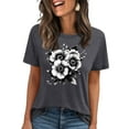thumbnail image 2 of Women's Tops Short Sleeve Under $5 Summer Printed Short Sleeved T-shirt, 2 of 4