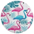 thumbnail image 3 of Flamingo Pattern Washable Round Rug -Circle Area Rugs for Nursery Bedroom, Vintage Non Slip Non Shedding Low Pile Carpet for Living Room Coffee Table Entryway, 3 of 6