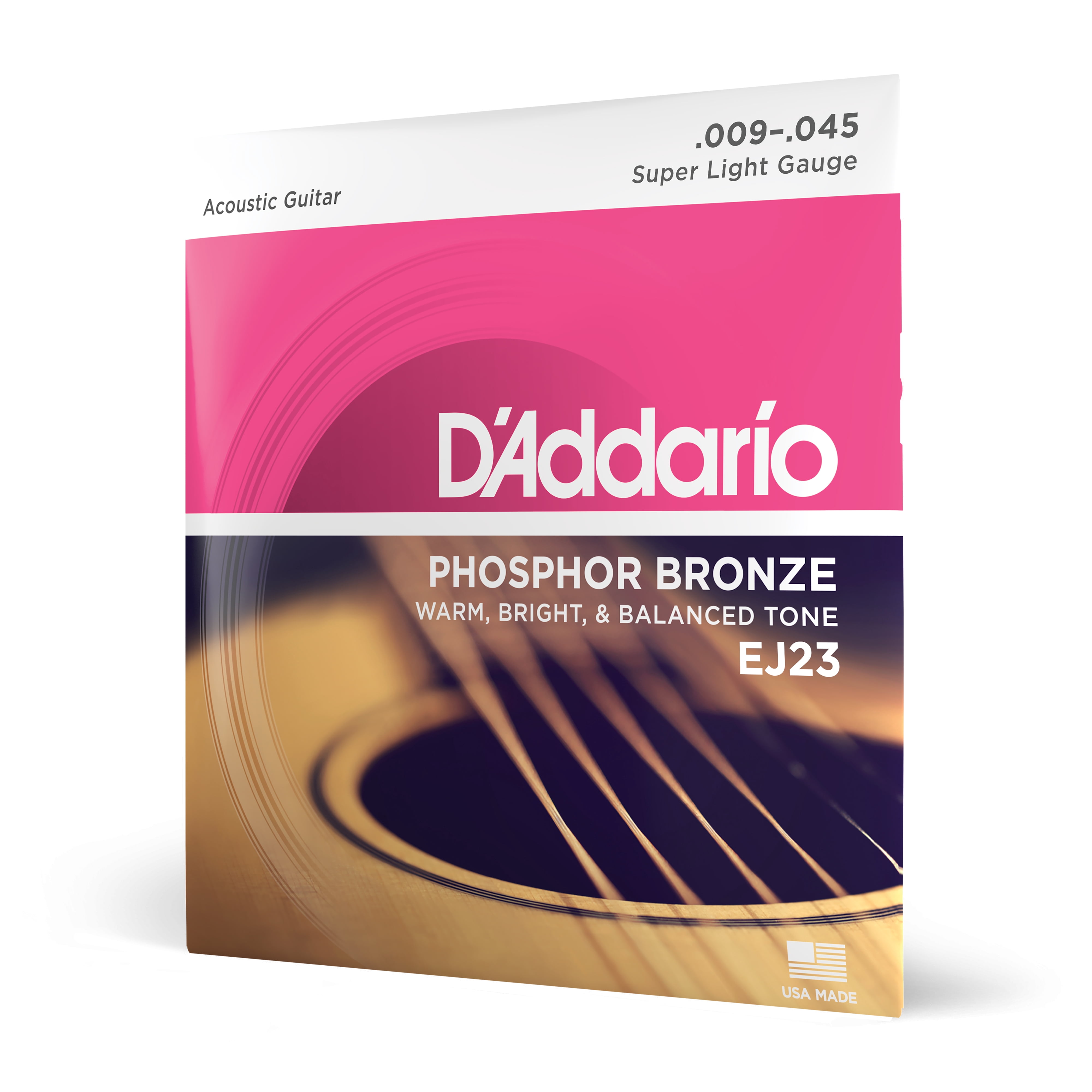 D'Addario Acoustic Guitar Strings 2 Sets Super Light Phosphor Bronze 009-045