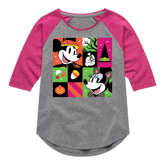 Mickey & Friends - Halloween Party - Toddler And Youth Girls Raglan Graphic T-Shirt