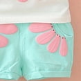 thumbnail image 5 of TOWED22 Kids Toddler Girl 2pcs Sweet Outfits Sleeveless Tank Shirts and Shorts Adorable Sets Summer Clothes Cotton Casual(Green,18-24 M), 5 of 5