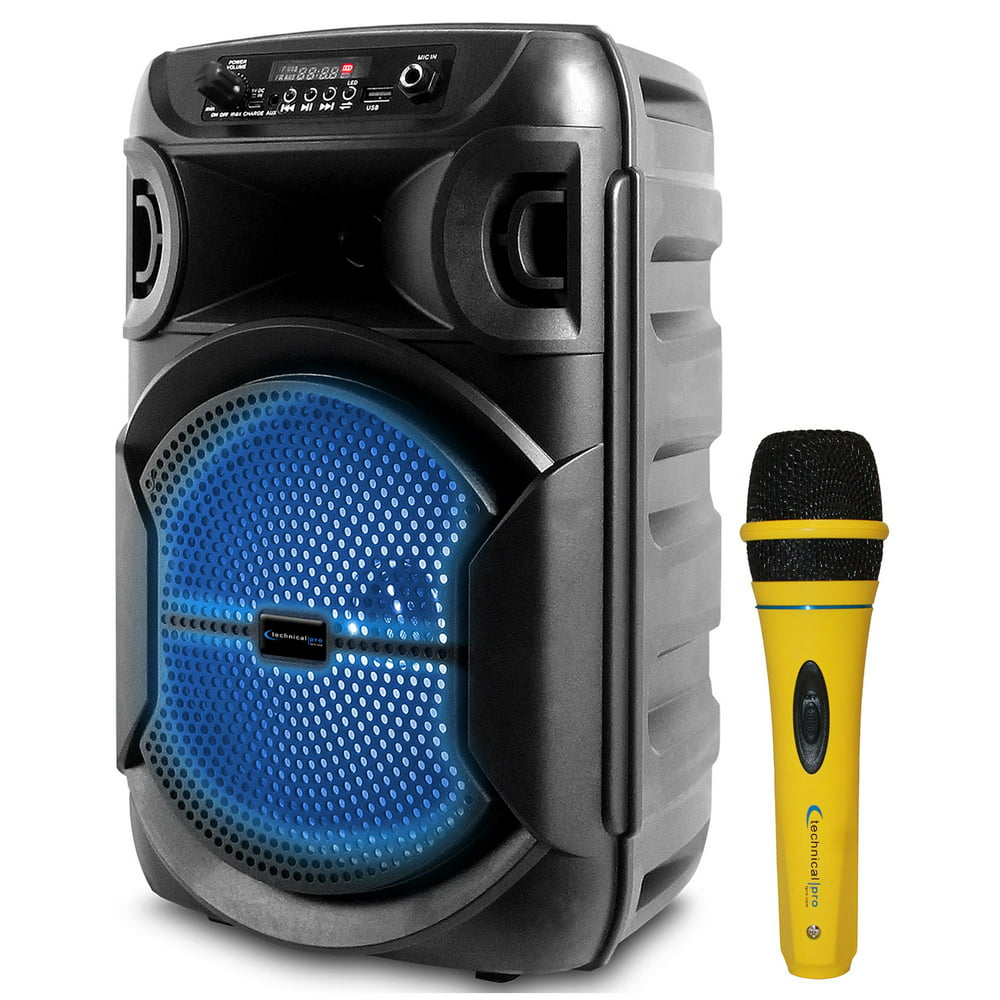 Technical Pro 8 Inch Portable 1000 watts Bluetooth Speaker with Woofer