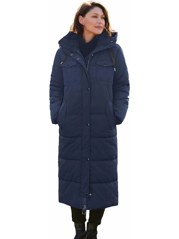 Women's Winter Long Down Parka Jackets Warm Thickened Hooded Maxi Quilted Puffer Coat