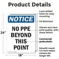 thumbnail image 2 of (2 Pack) No PPE Beyond This Point OSHA Notice Sign 18 Inch X 24 Inch Plastic Sign, Weather Resistant, UV Protected for Workplace, Business, and Construction Site, Made in the USA, 2 of 8