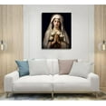 thumbnail image 4 of Mary Pray Canvas Wall Art Christian Poster Prints Our Lady of Guadalupe Painting Catholic Pictures Inspiring Home Wall Decor for Living Room Bedroom Office 12x16in Framed, 4 of 6