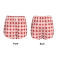 thumbnail image 3 of Balery Checkered Christmas With Snowflakes Pantalones cortos deportivos para mujer con forro y dos bolsillos, elásticos, para entrenamiento, gimnasio, yoga-Medium, 3 of 7